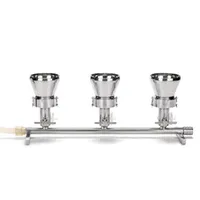3 branch Microsart Manifold with 500ml Stainless Steel Funnels